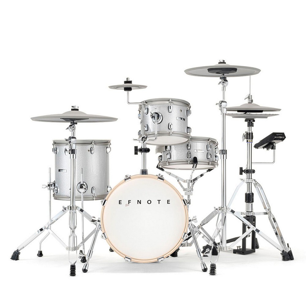 EFNOTE 5 Acoustic Designed Electronic Drum Set, White / Sparkle - Full Kit