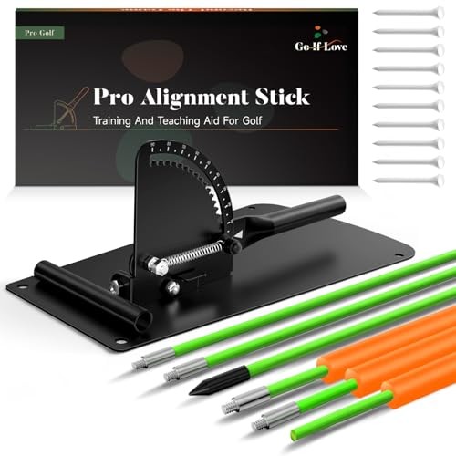 Golf Alignment Sticks Holder, Golf Training Aid with Alignment Sticks &