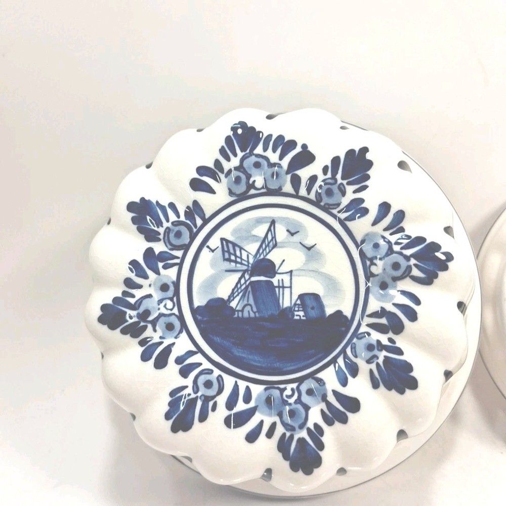 3 Delft Blue Hand Painted Wall Hanaging Molds Decor