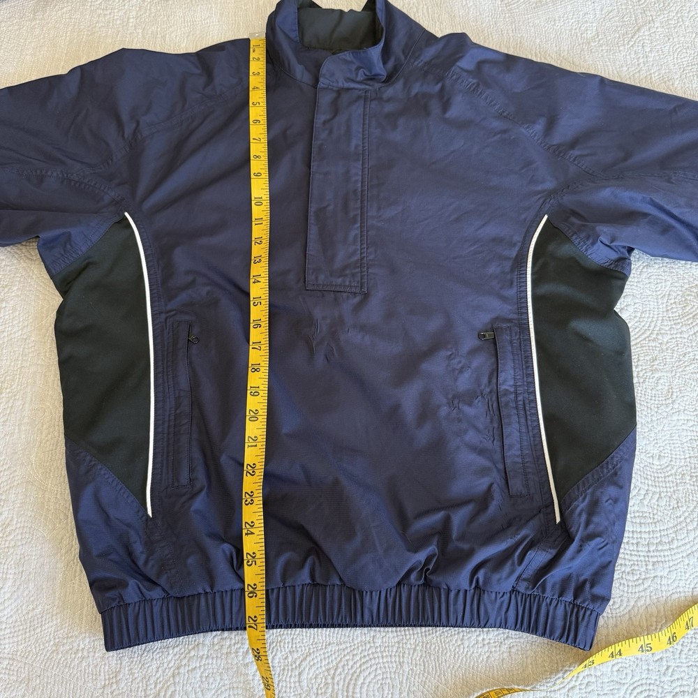 Footjoy Dryjoys Mens Jacket S Small Short Sleeve Half Zip Lined Navy Pullover