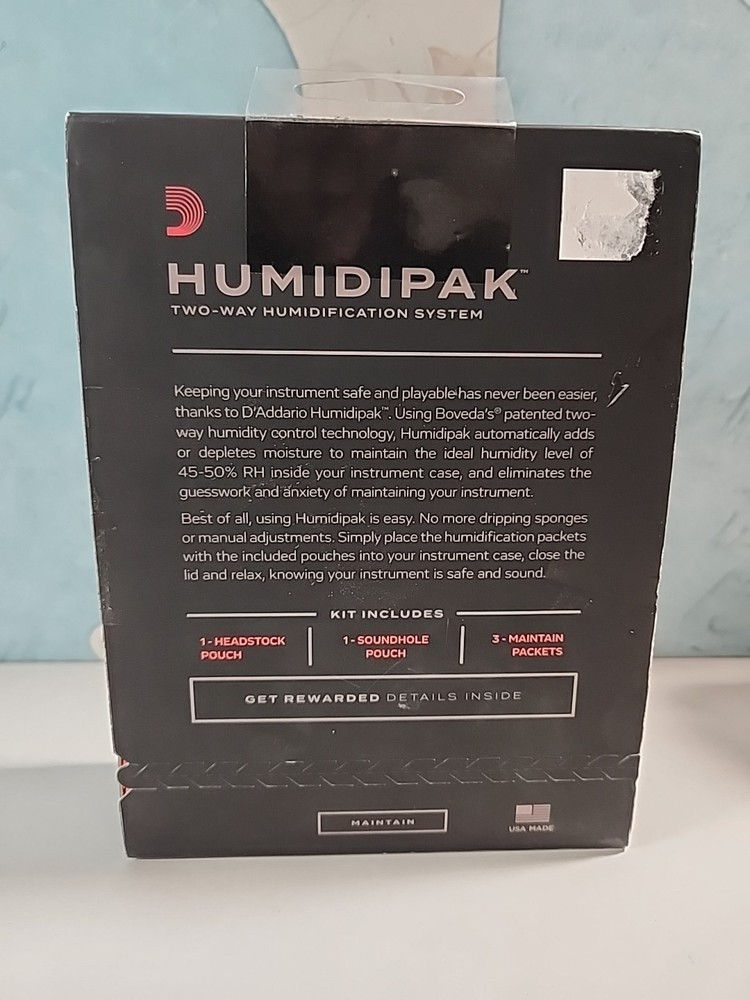 D'Addario Humidipak Two-Way Humidification System