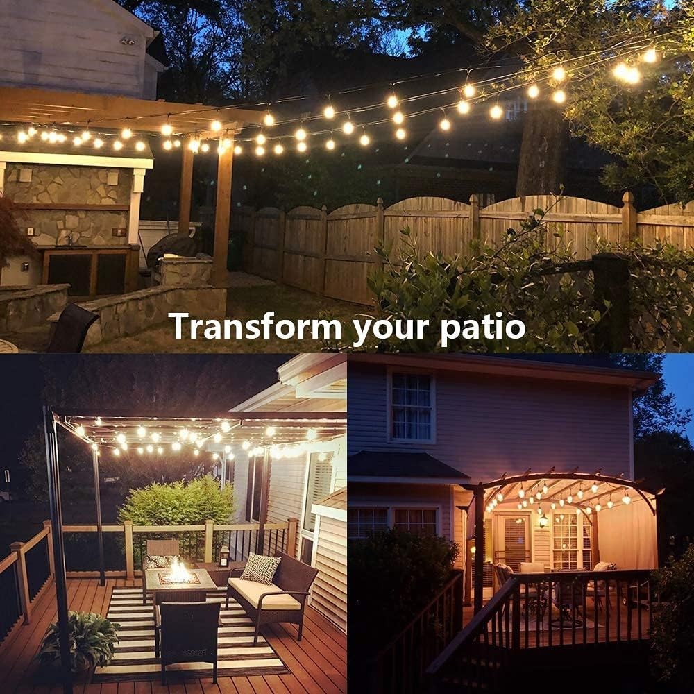 2 Pack 48FT Outdoor String Lights,Hanging Incandescent String Lights Commerci...