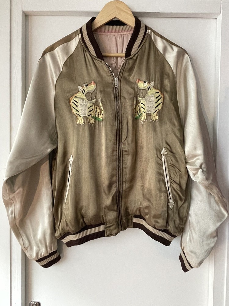 Japanese Silk Souvenir Jacket Bomber Authentic