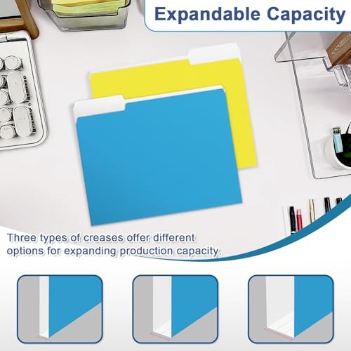 File Folder, 220 Pack Colored File Folder, 1/3 Cut Tabs, Letter Size,