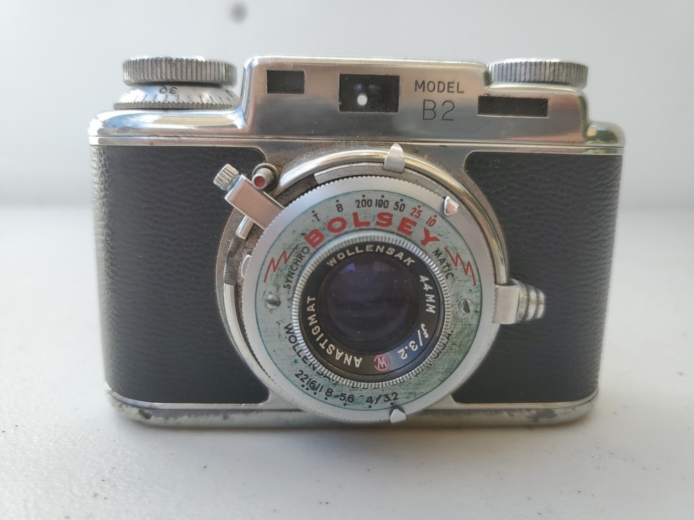 Vintage Bolsey Model B2 35mm Rangefinder Camera & Case Untested