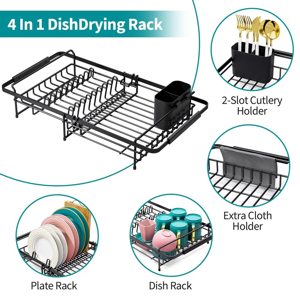 Expandable Dish Drying Rack Over The Sink Adjustable Dish Rack In Sink Rustproof