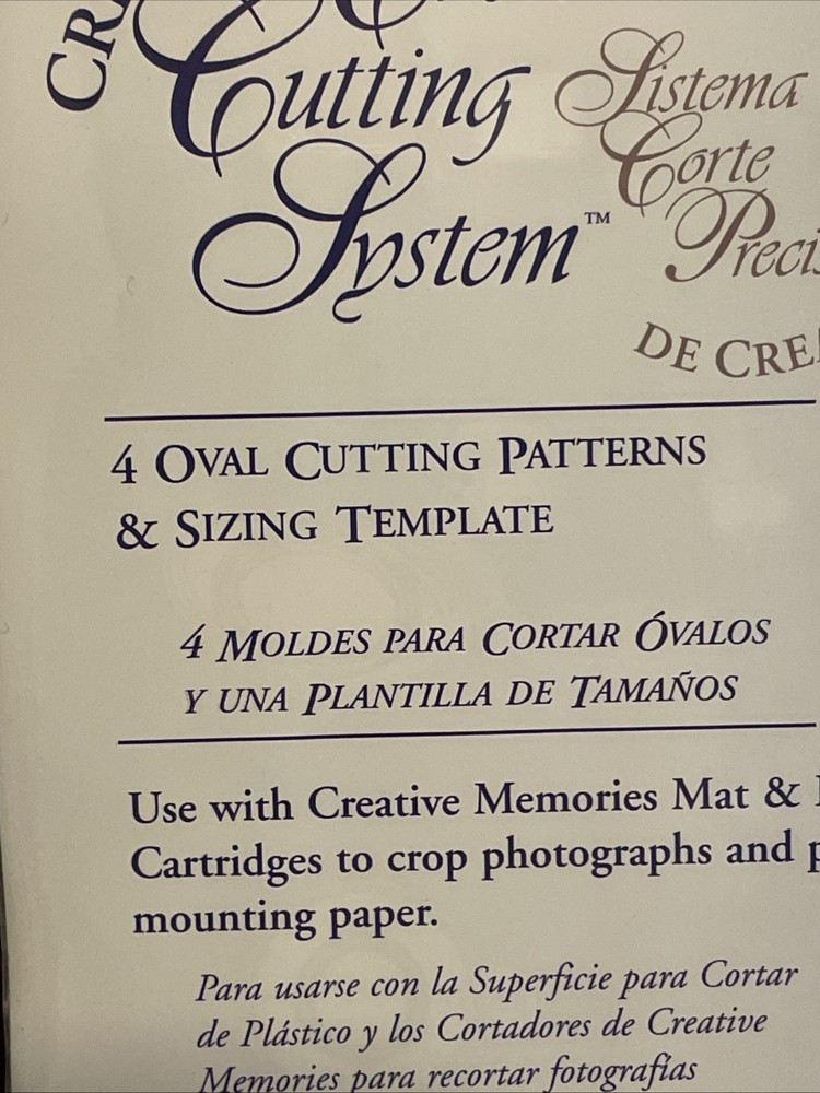 NEW Creative Memories Custom Cutting System Patterns Templates Circles & Ovals