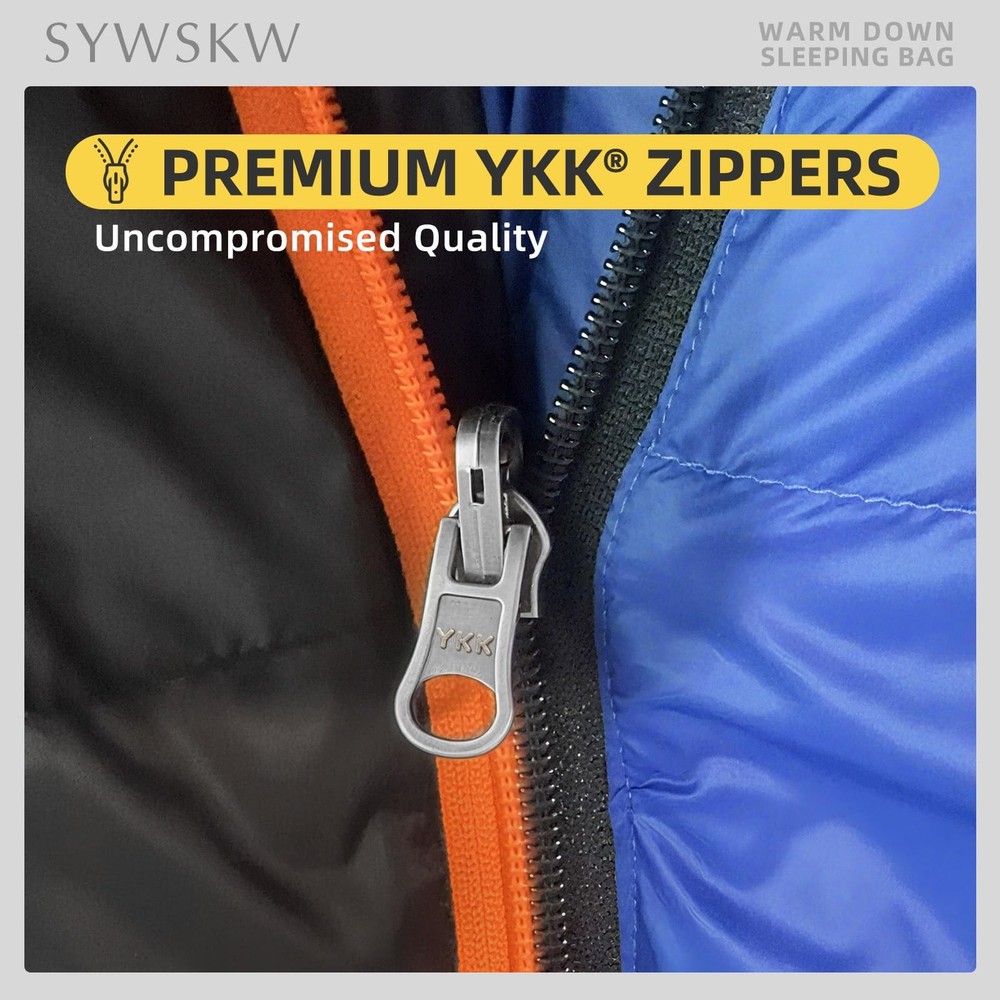 Down Sleeping Bag with Pillow for Backpacking,15℉ 5℉ 0℉ Wide Down Sleeping Ba...