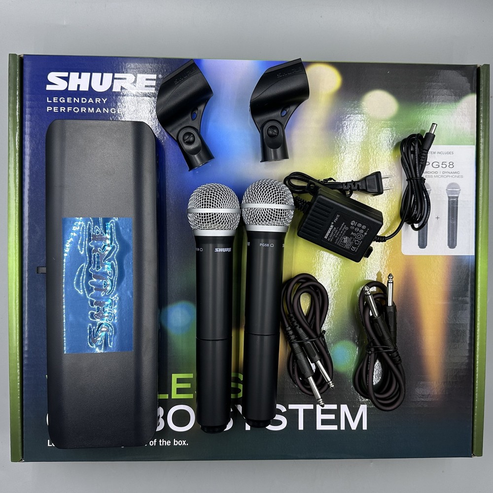 Shure BLX288/PG58 Handheld Wireless Microphone System Come with2 Microphone New