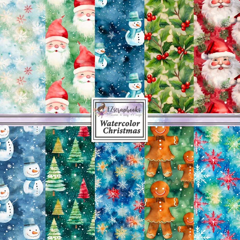 WATERCOLOR CHRISTMAS - Paper Pack
