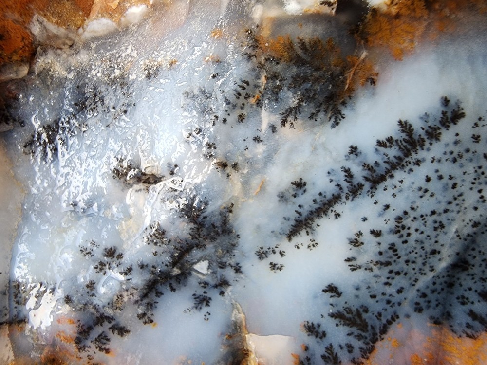 31.85 oz (903 gr) Bluish Dendritic Opal Agate, Dendritic Opal, Dendritic Agate