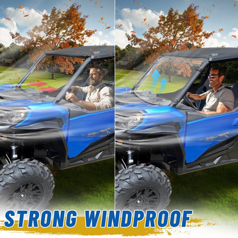 2021+ Vented Commander Windshield, Commander Sliding Full Window Front clear