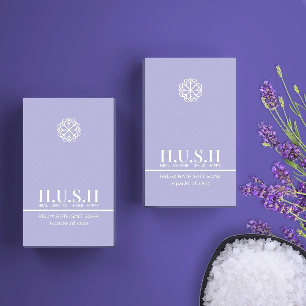 H.U.S.H. Lavender Relax Bath Salt Soak - Single-Use 70g Gram Packets
