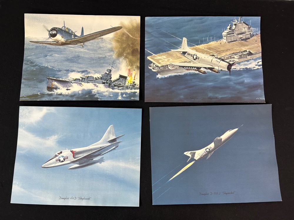 Vintage Famous Douglas Navy Airplane Prints - 8 Prints