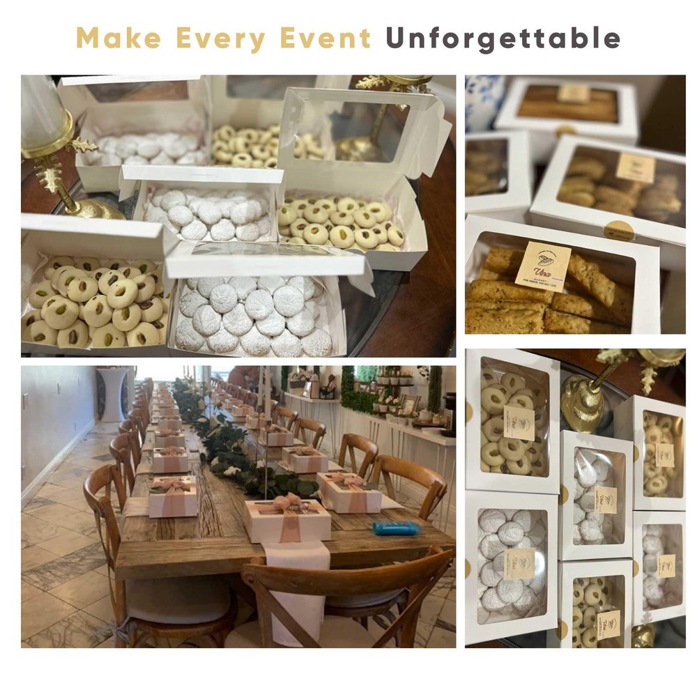30 Pack Treat Boxes for Desserts - Cookie Boxes with Window for Gift Giving –...