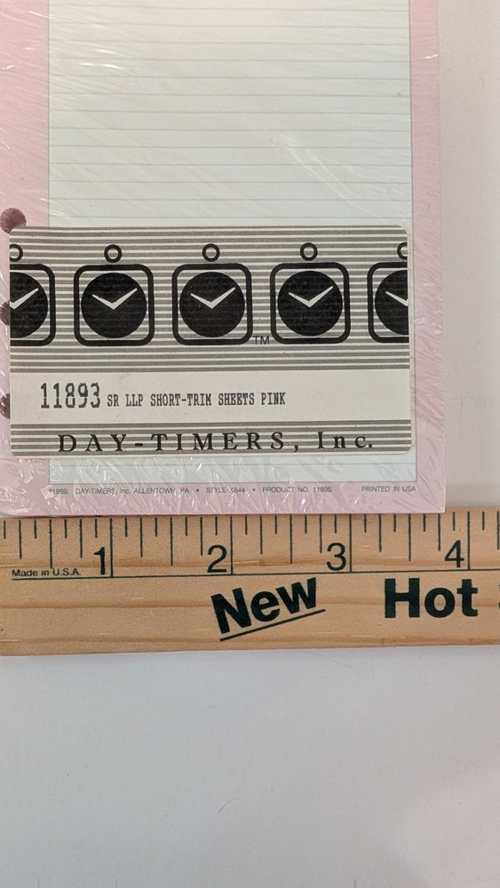 Day Timer Short Trim Sheets Refill Pages - K664 1189S
