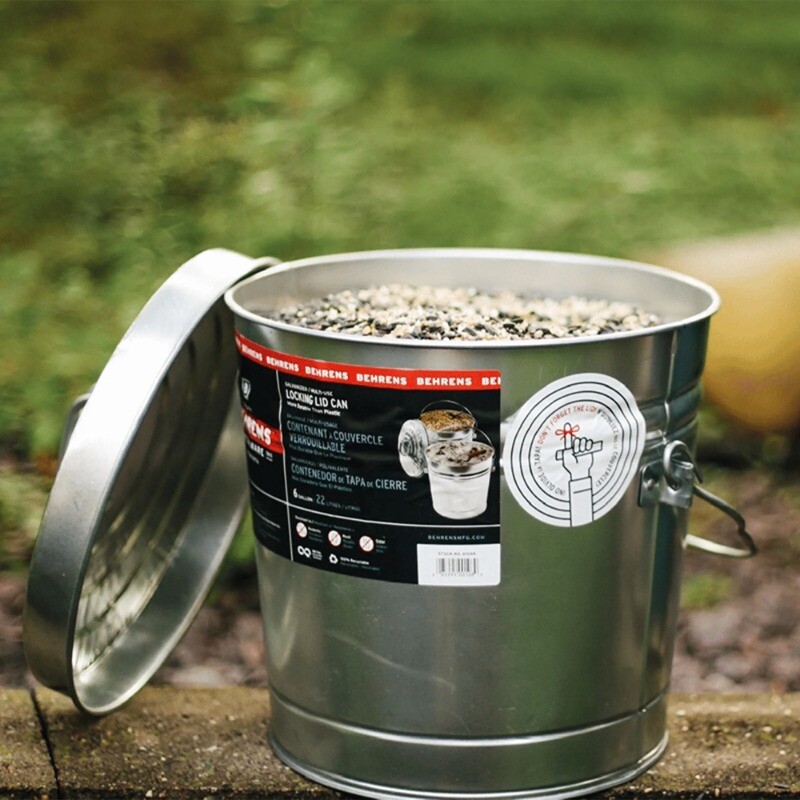 BEHRENS Galvanized Steel Locking Lid Storage Can, 6-Gallon