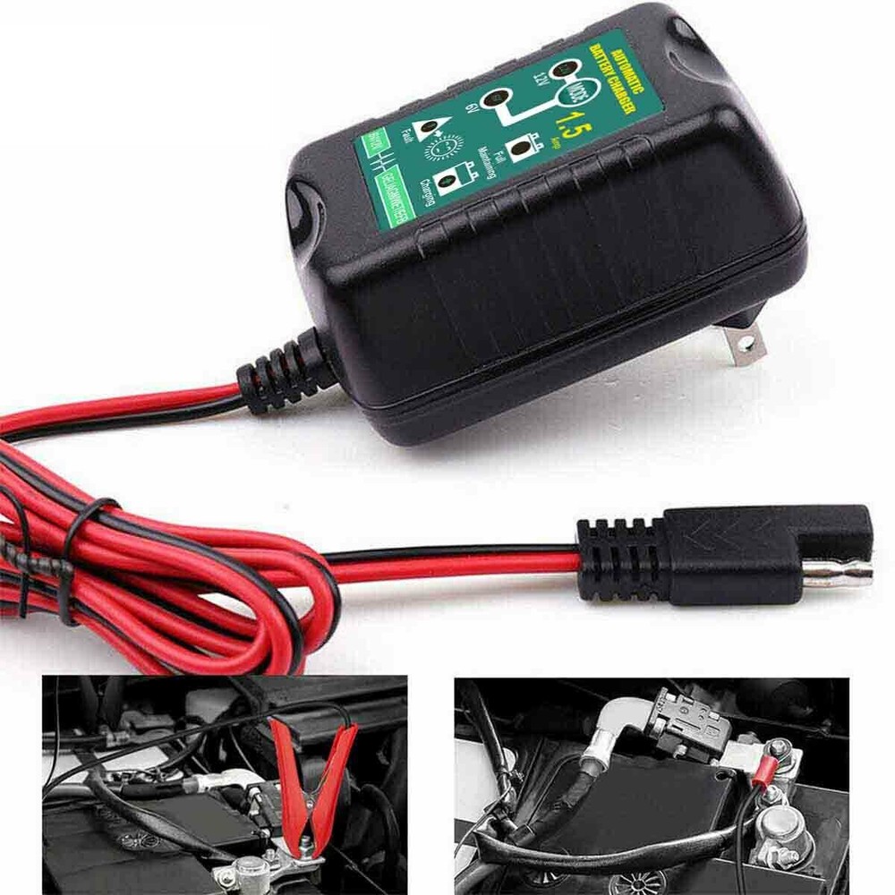 12V/6V automatic battery charger motorcycle trickle and float charge maintainer
