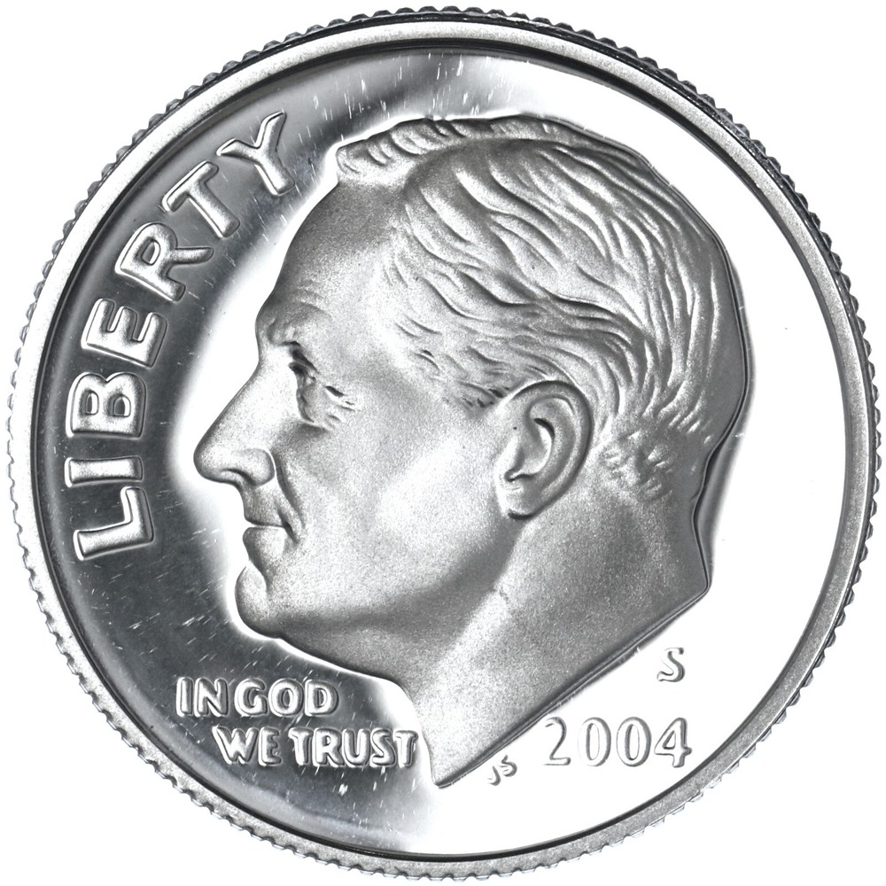 2004 S Roosevelt Dime Gem DCam Proof 90% Silver