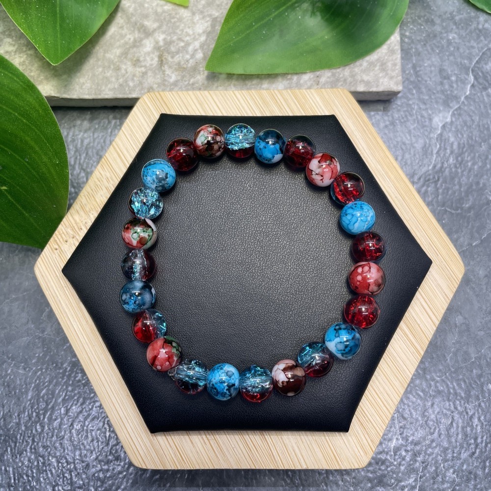 Handmade Bead Beaded Stackable 7” Plus Stretch Bracelet New Free Ship C1300