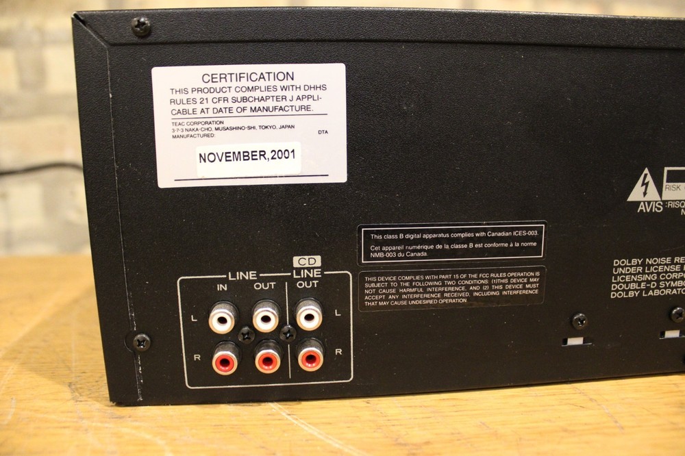 TEAC AD-500 CD Player & Auto-Reverse Cassette w/remote Serviced Fully Functional
