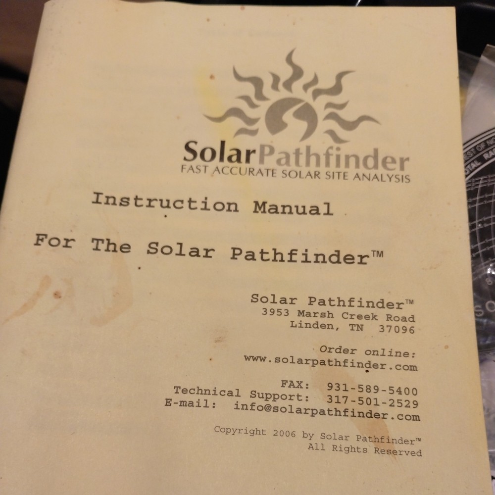 Solar Pathfinder Site Analysis Tool Kit with Tripod PlasticStorage Carry Case