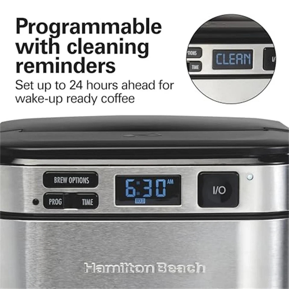 Hamilton Beach 12 Cup Programmable Coffee Maker, FrontFill Drip Coffee Maker