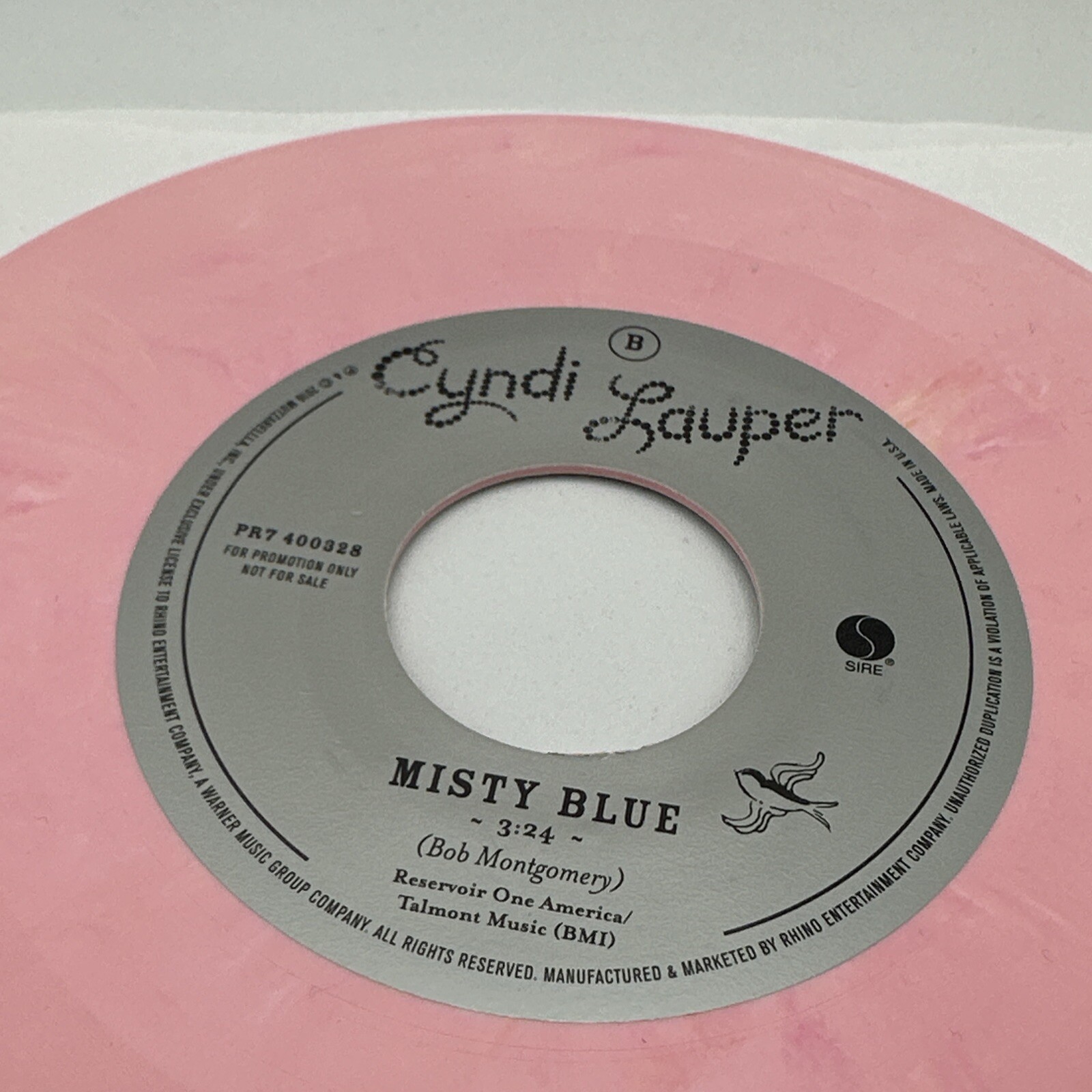 Cyndi Lauper Funnel of Love Signed Autograph 7" Pink Vinyl Record Promo 2016