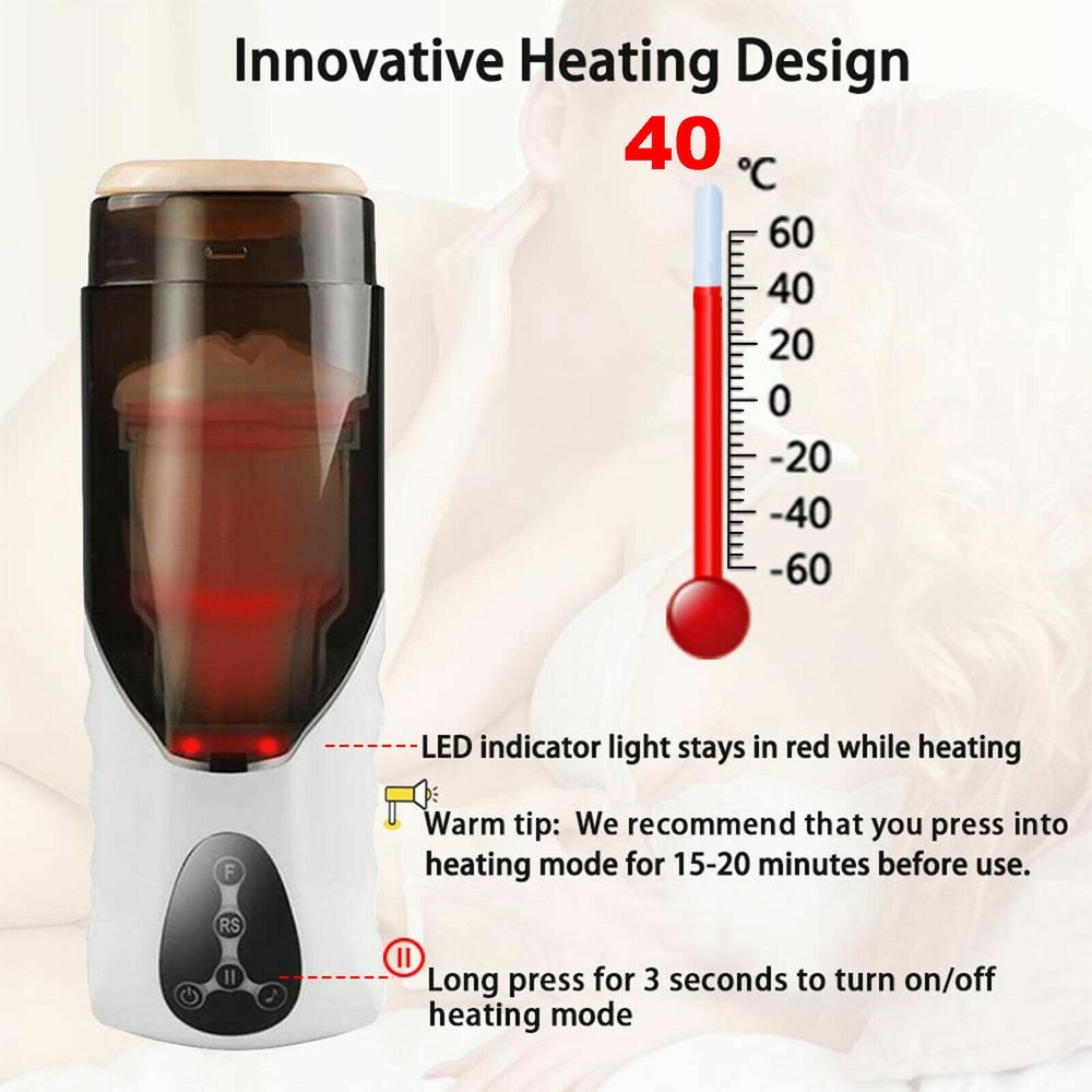 Telescopic Heating Handsfree Automatic Rotating Male Masturbators Cup Lubricants