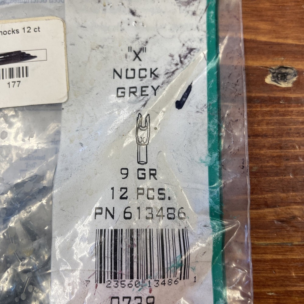 Easton Authentic Components X Nock Grey- 9 Grains- 12pcs