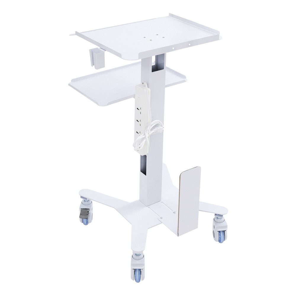 Mobile Computer Cart Medical Rolling PC Stand Desk Workstation Wheel Adjustable