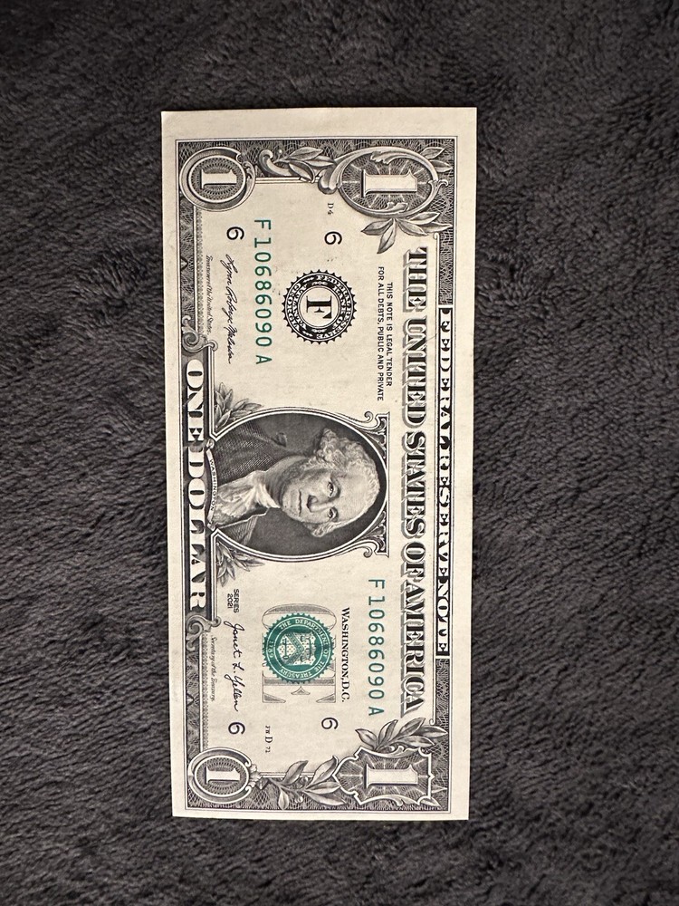 True Flipper Serial Fancy Us Dollar Bill Minor Mis Cut Error Notes
