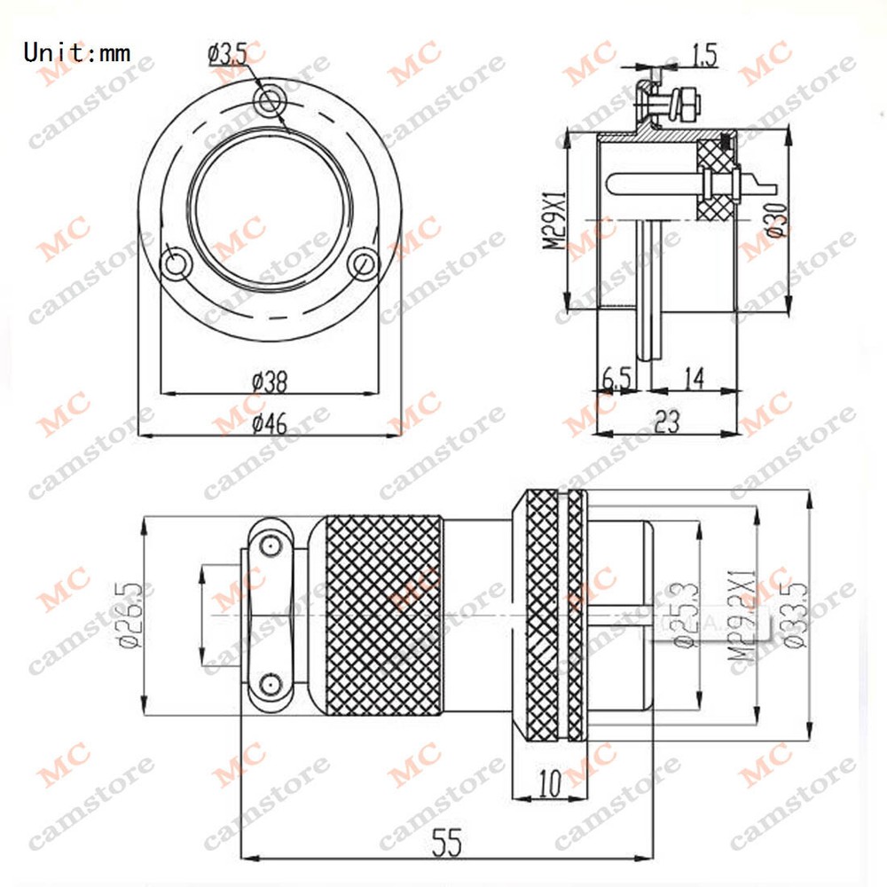 GX30 8Pin Panel Mount Aviation Plug & Socket Circular Multipole Connector 10A