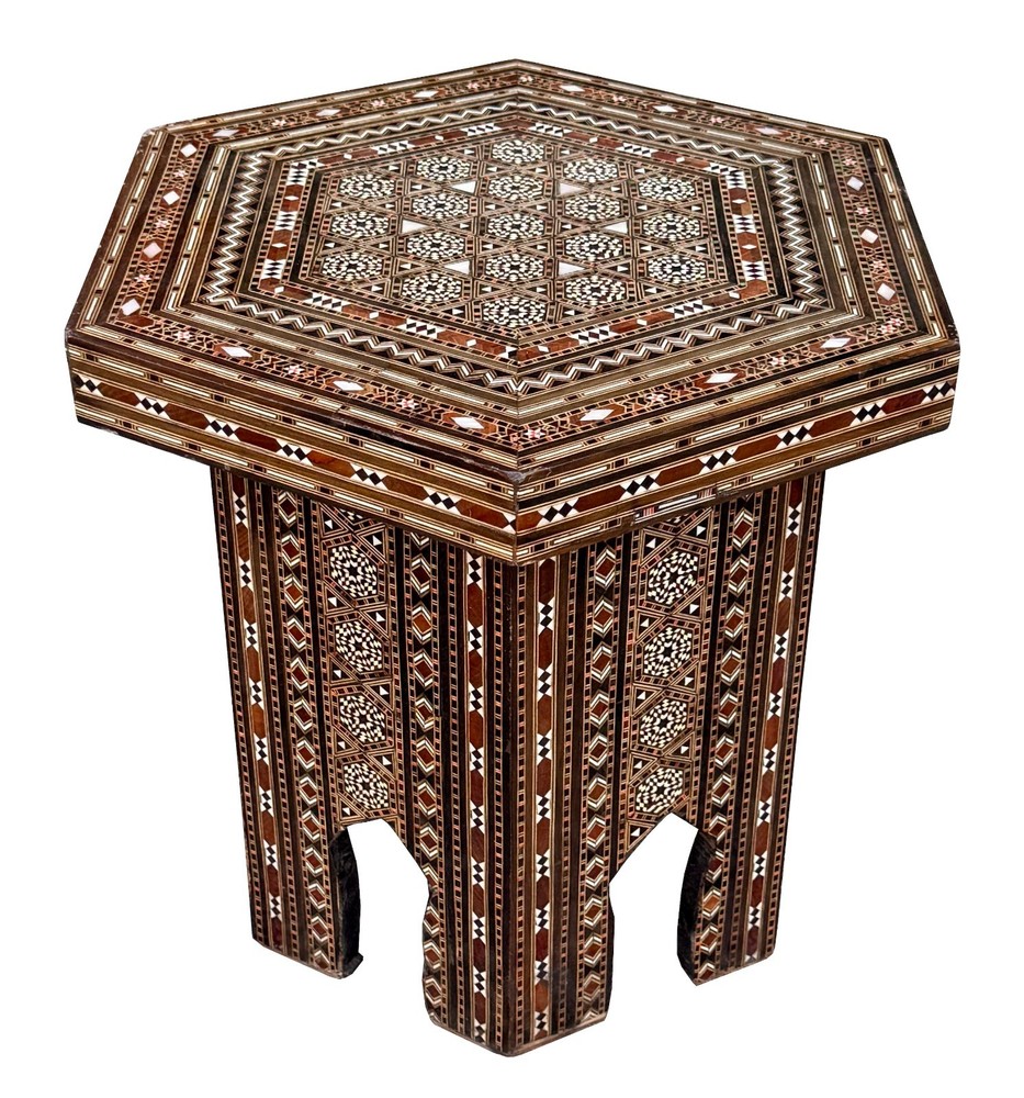 antique marquetry middle eastern table table