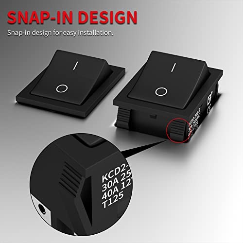 DPST KCD4 Rocker Switch 40A 12V DC 4 Pin 2 Position Switch ON Off Toggle