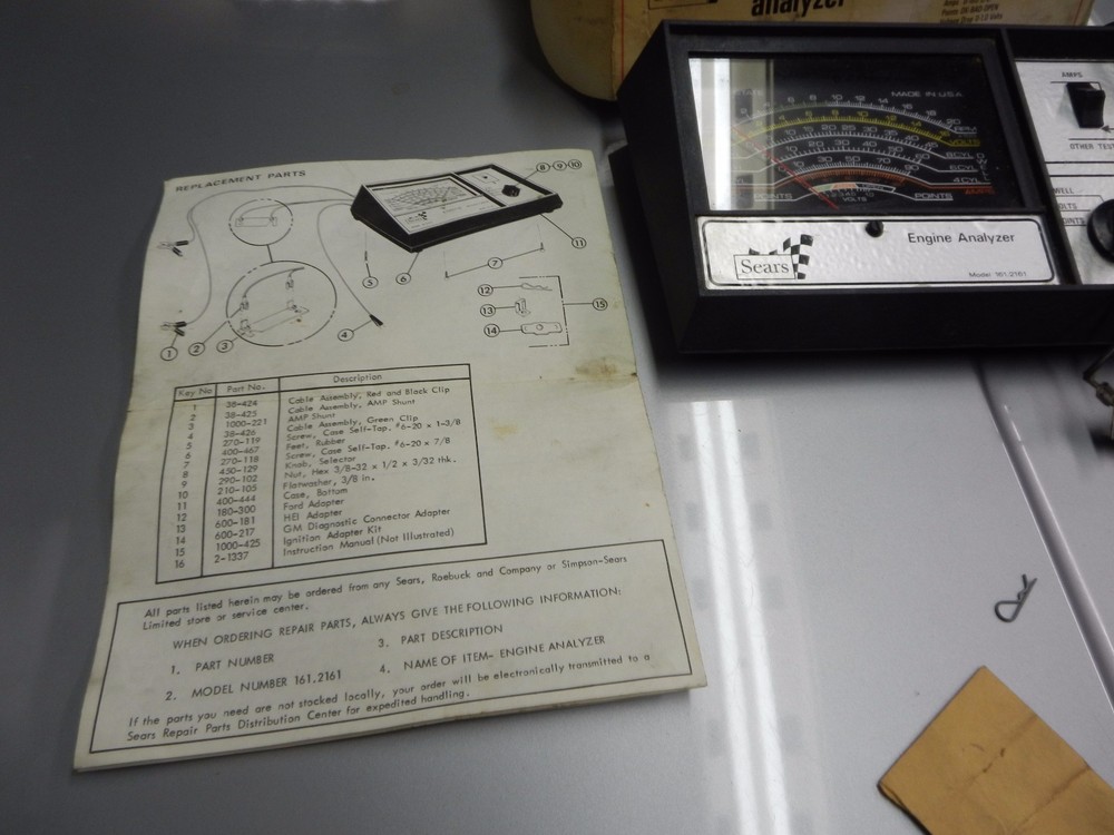 SEARS ENGINE ANALYZER 12 VOLT #28-2161