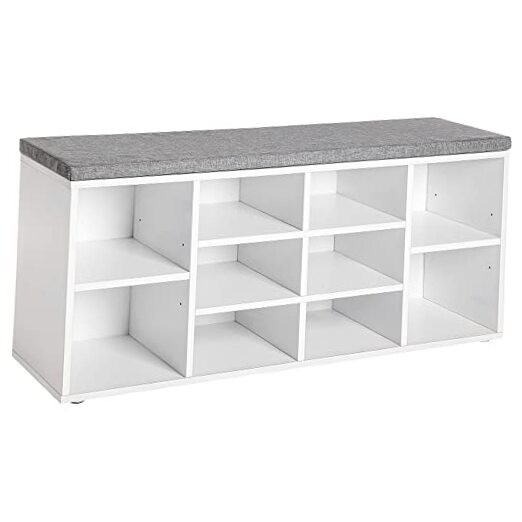 PayLessHere Shoe Bench Storage Bench Entryway Bench Shoe Storage White
