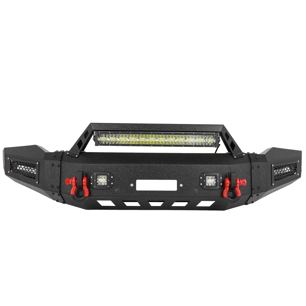 Front Bumper for 2006-2008 Ram 1500 Textured Black with D-ring LED Lights