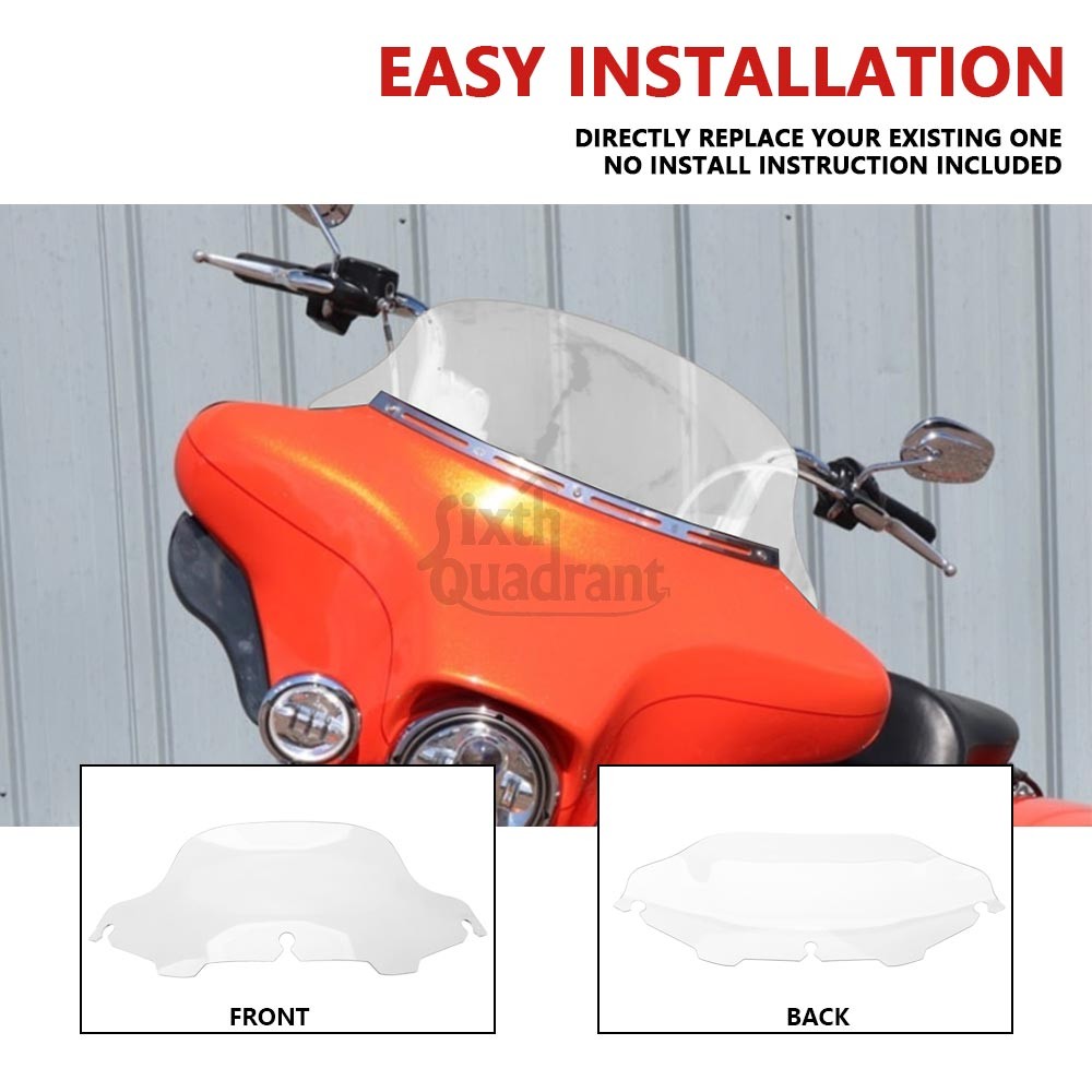 8" Clear Wave Windscreen Windshield For Harley Touring Electra Glide 1996-2013