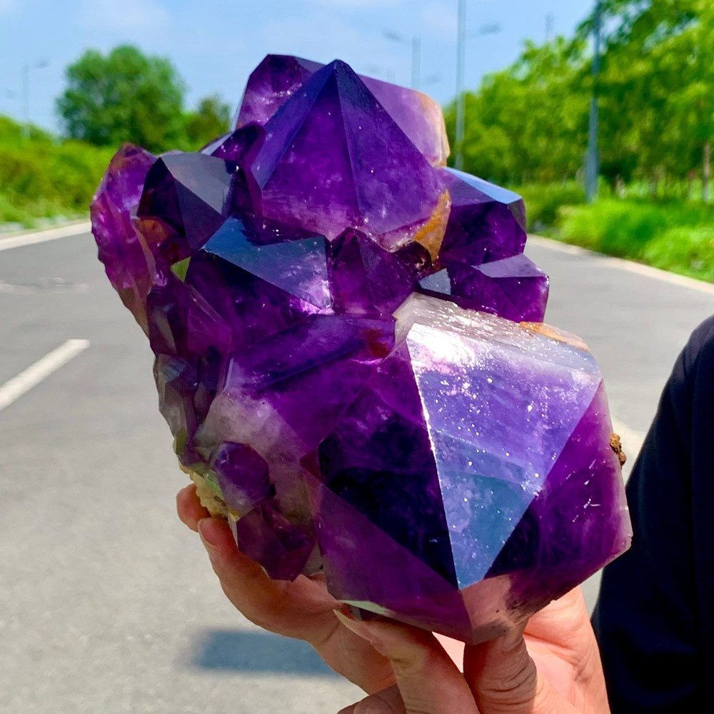 7.2LB Natural Amethyst geode quartz cluster crystal specimen Healing