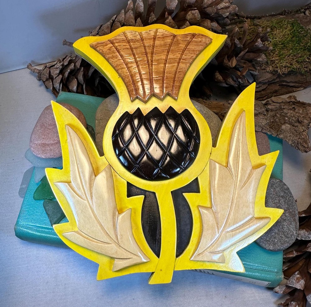 Wooden Scottish Thistle Wall Plaque
