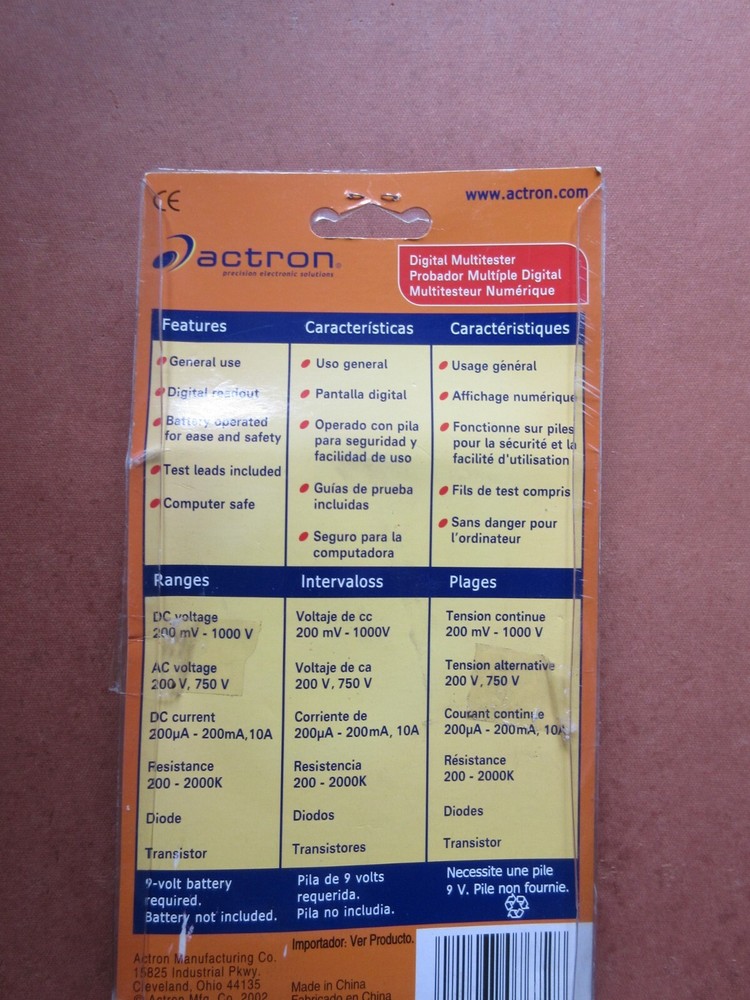 Actron Digital Multitester Meter CP7672 New In Package