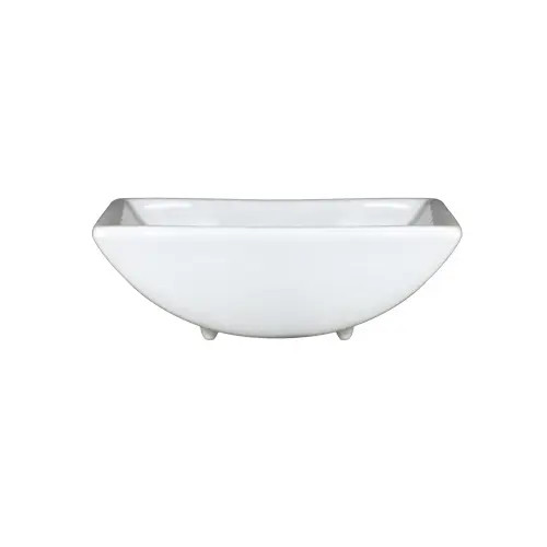 Bright White 3-1/2 oz Porcelain Rectangular Scooped Bowl