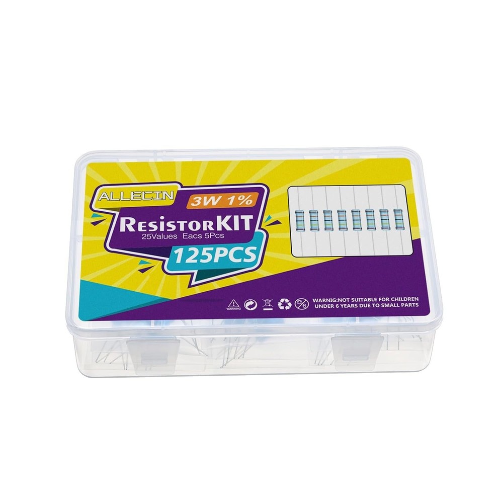 Resistor Assortment Kit 25 Values 3W 1% Tolerance High Voltage Electronics