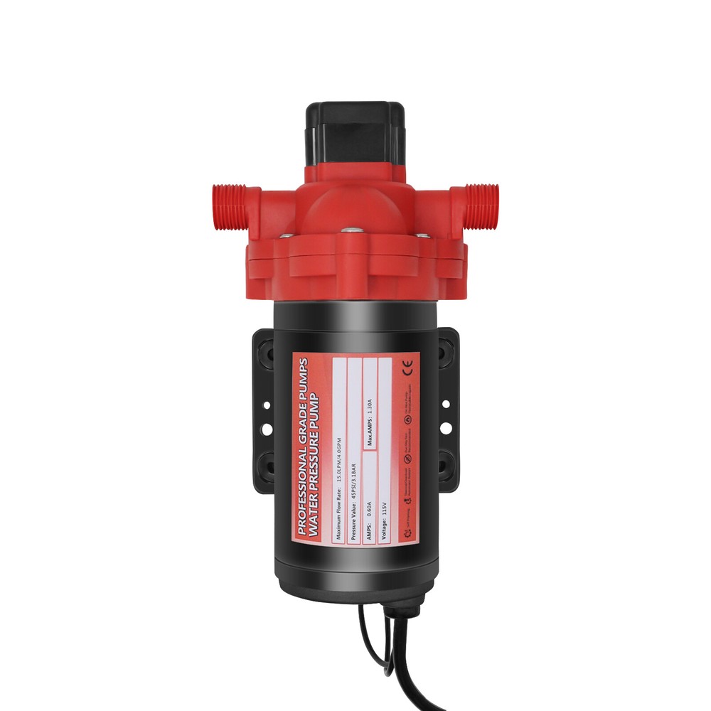 Water Pressure Diaphragm Pump Self-Priming Pump 45 PSI 4 GPM 115V For Boat RV