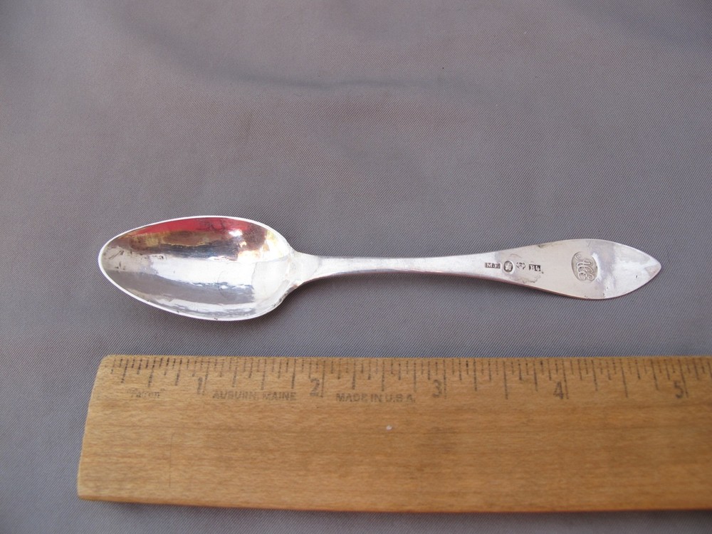 Early SWEDISH Pointed Pattern Silver TEASPOON-Maker MF-Dated 1832