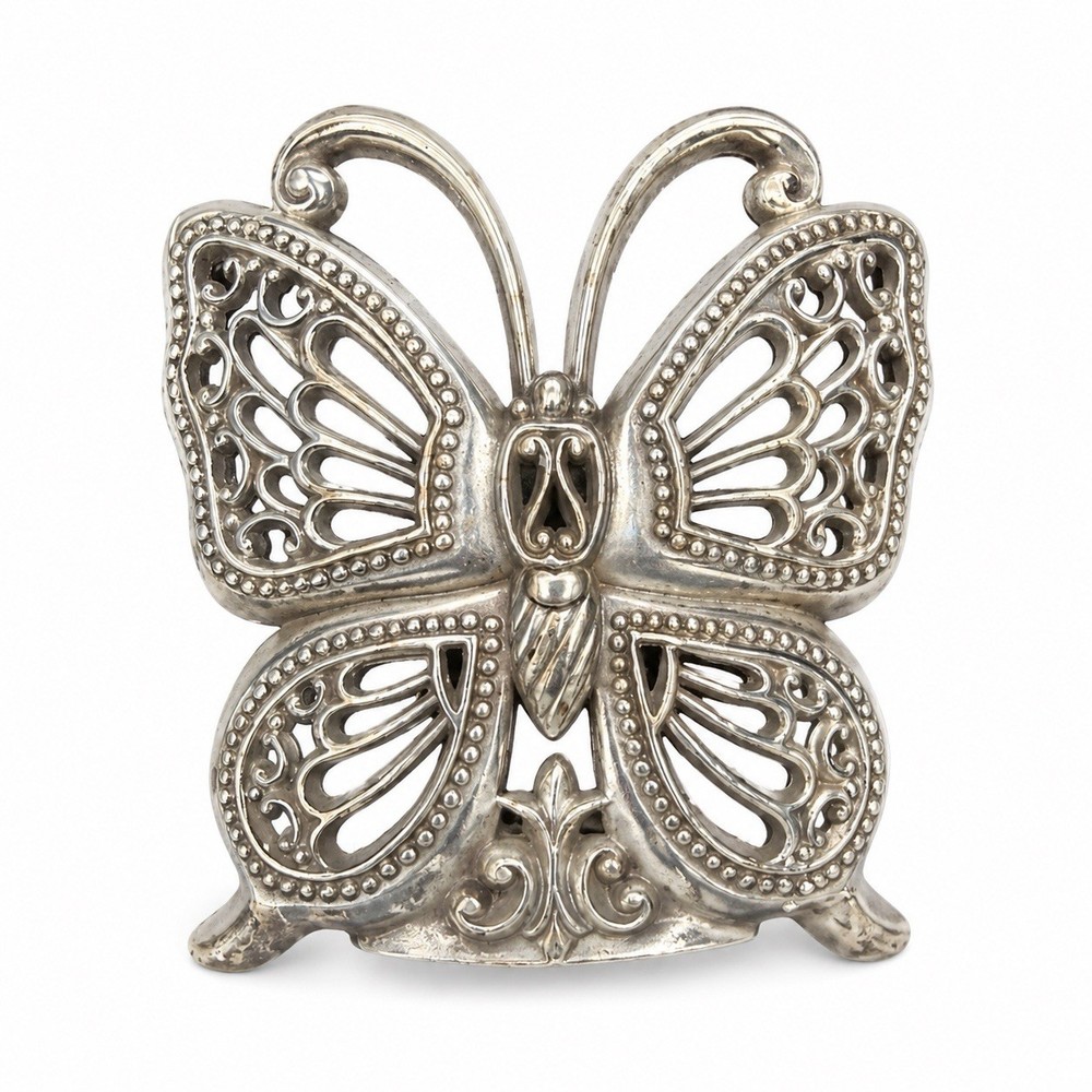 Brighton Night Light COVER Silver Tone Butterfly With Back Clip Marked