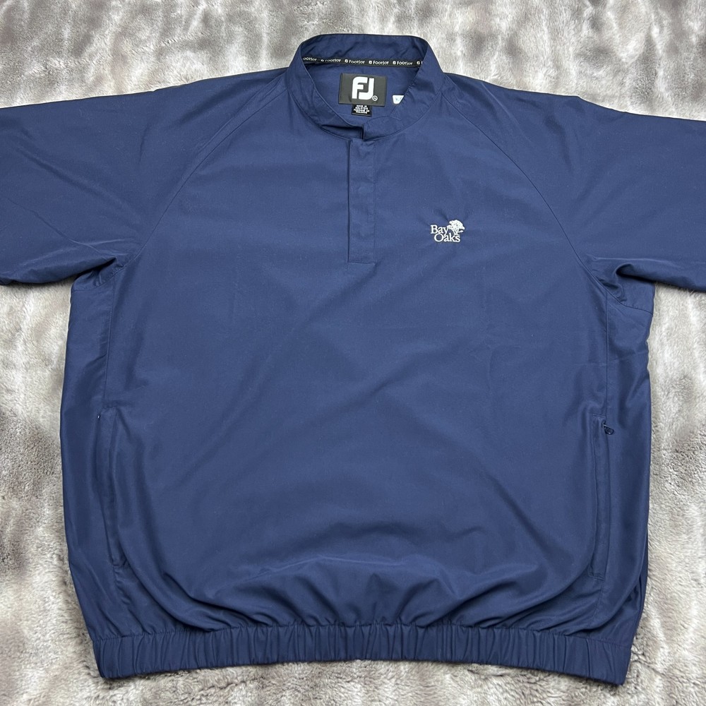 FootJoy Jacket Mens Extra Large Blue Pullover Snap Golf Bay Oaks