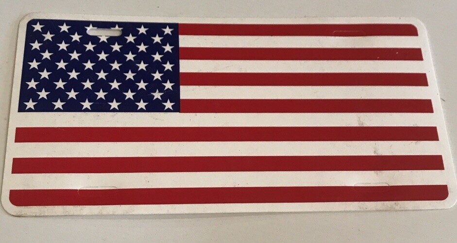 USA FLAG TAG. LICENSE PLATE