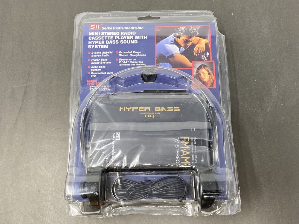 NEW Seiko Instruments Stereo Cassette Player Hyper Bass PHX-50x NOTE!!